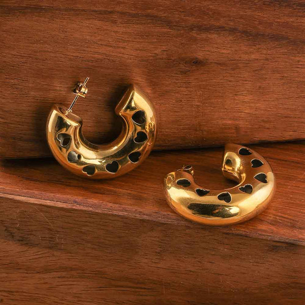 Heart Cutout Hoop Earrings