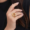 Modern Linked Gold Ring
