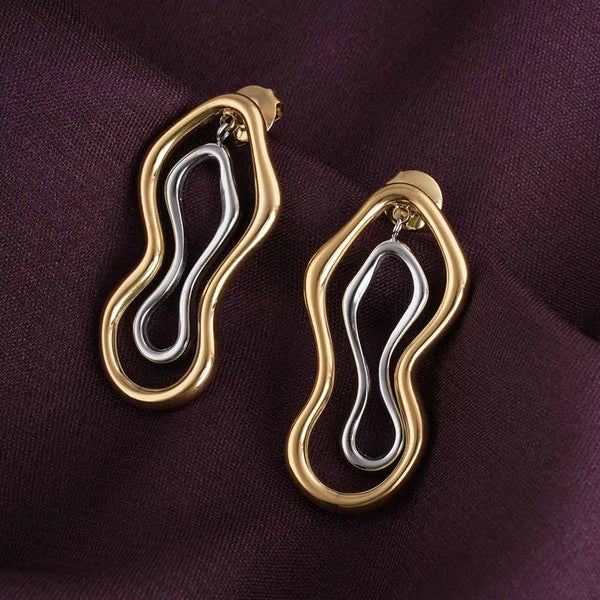 Abstract Gold & Silver Earrings