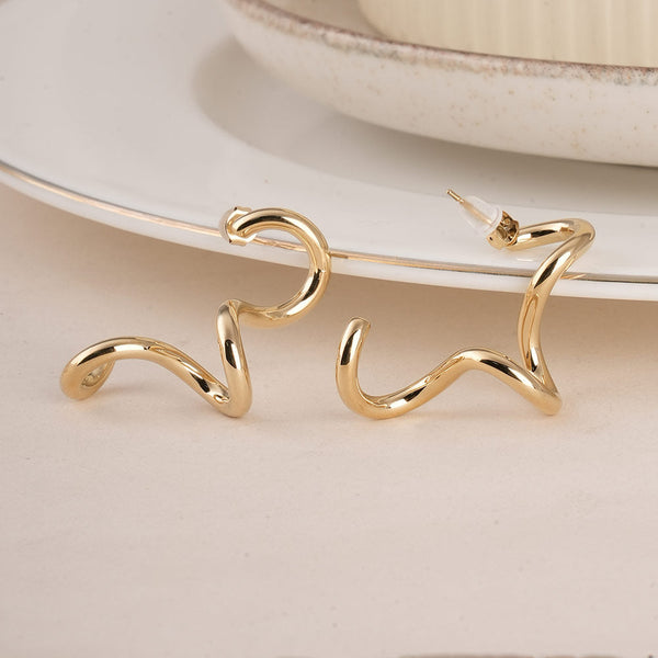 Abstract Gold Earrings