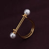 U-Shaped Gold Pearl Ring