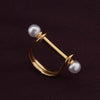 U-Shaped Gold Pearl Ring