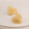 Textured Gold Heart Earrings