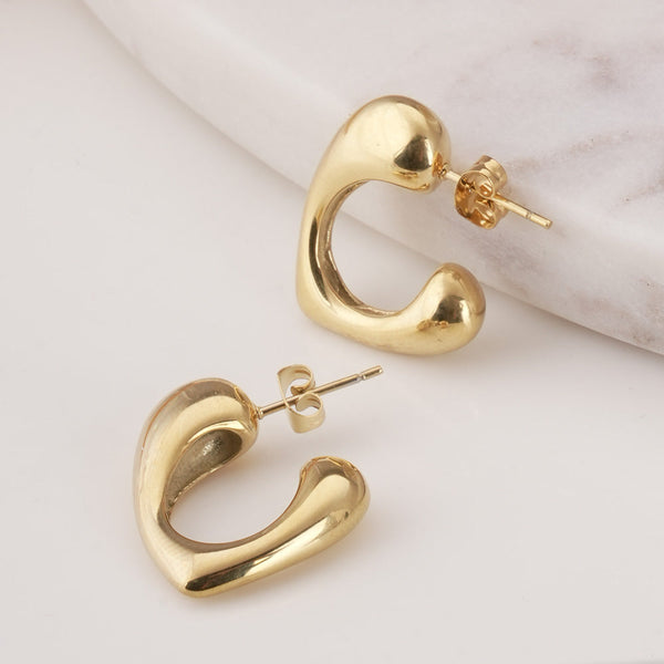 Open Heart Hoop Earrings