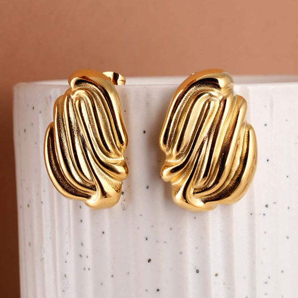 Heavy Gold Abstract Earrings