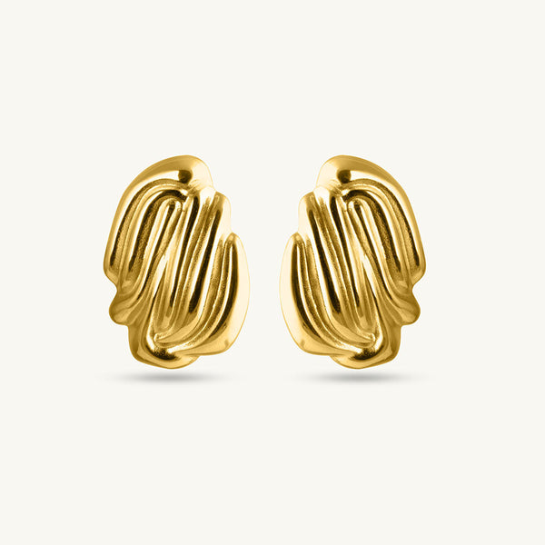 Heavy Gold Abstract Earrings