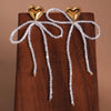 Heart Bow Bead Drop Earrings