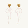 Heart Bow Bead Drop Earrings