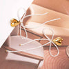 Heart Bow Bead Drop Earrings