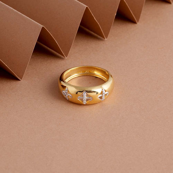 Knoted Signature Studded Ring