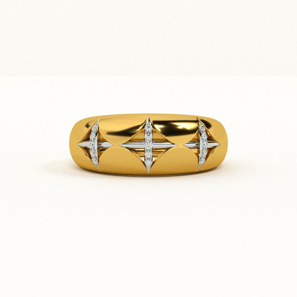 Knoted Signature Studded Ring