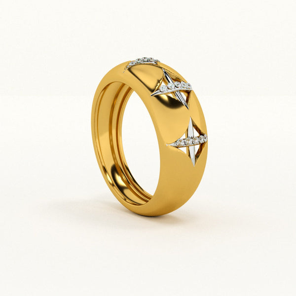 Knoted Signature Studded Ring