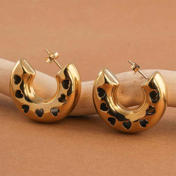 Heart Cutout Hoop Earrings