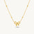 Gold Bow Pendant with Beaded Chain Necklace