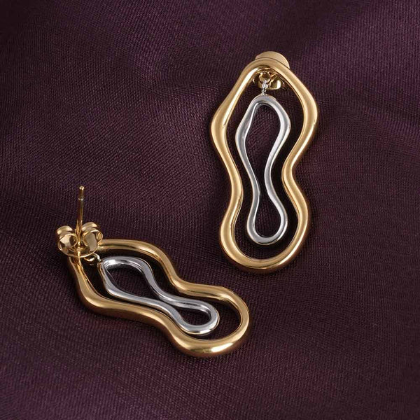 Abstract Gold & Silver Earrings