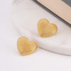 Textured Gold Heart Earrings