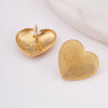 Textured Gold Heart Earrings
