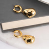 Organic Shape Gold Drop Earrings