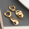 Organic Shape Gold Drop Earrings