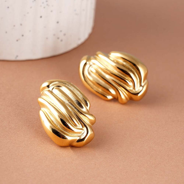 Heavy Gold Abstract Earrings