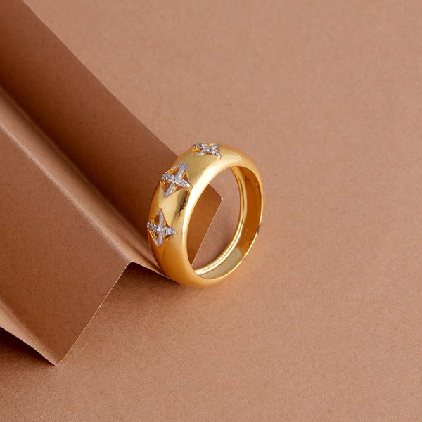 Knoted Signature Studded Ring